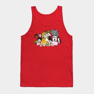 Cute Animals Say Happy Birthday with Cards of Greetings Tank Top